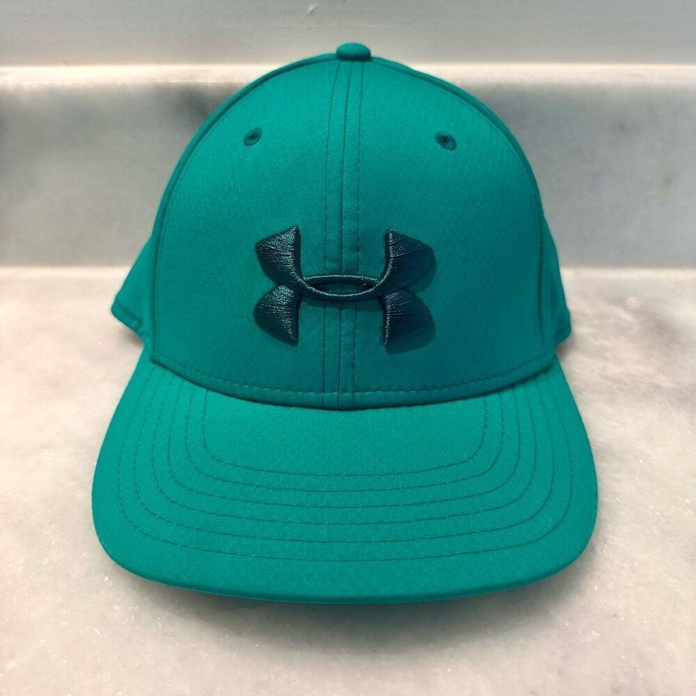 Under Armour Curved Brim Logo Fitted Blitzing Cap Green Medium-Large